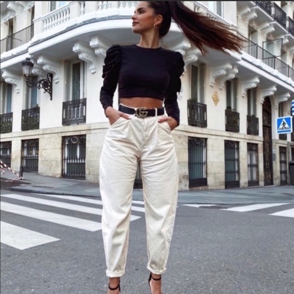 Zara | Jeans | Zara White Cream Slouchy 